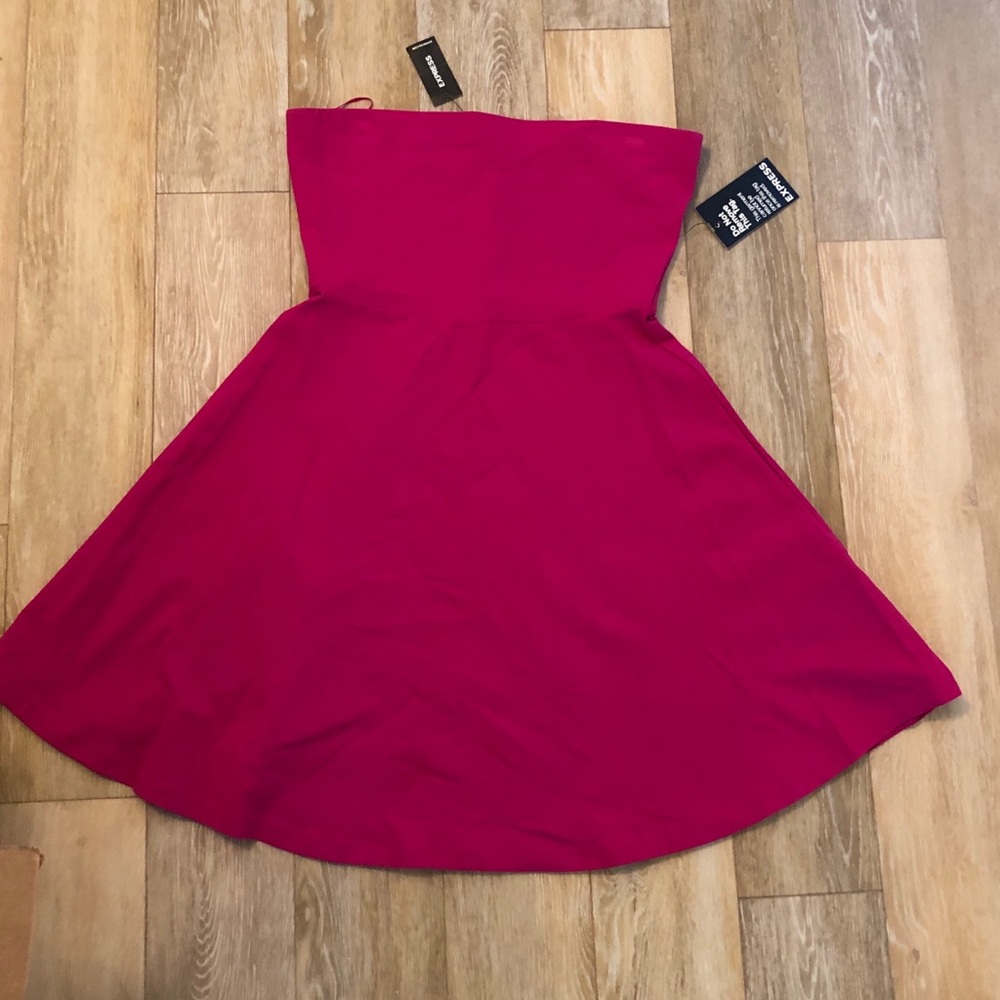 Express strapless dress hot pink size M